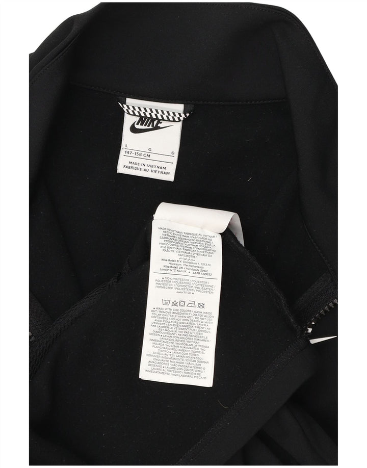 Nike Boys Graphic Tracksuit Top Jacket 12-13 Years Large Black Polyester