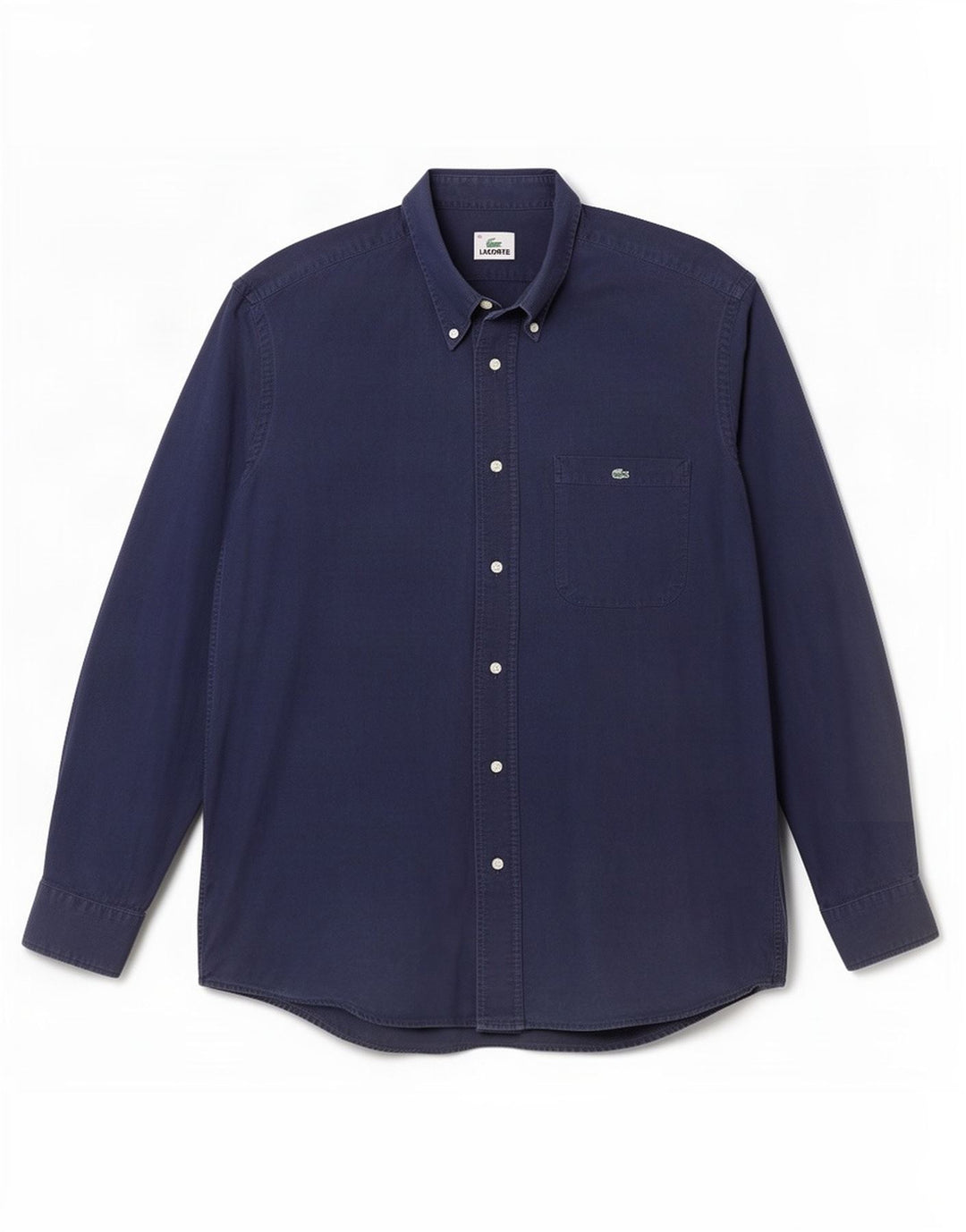 Lacoste Mens Shirt Size 40 Medium Navy Blue Cotton