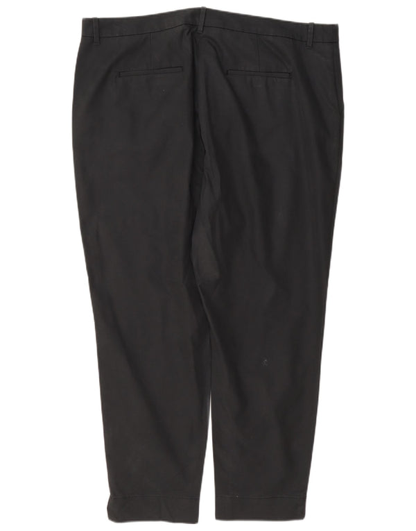 Marks & Spencer Womens Straight Chino Trousers UK 18 XL W38 L27 Grey Cotton