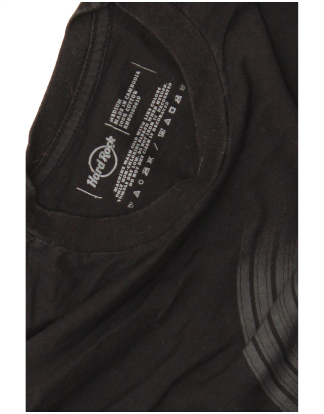 Hard Rock Cafe Mens Athens Graphic T-Shirt Top Medium Black Cotton