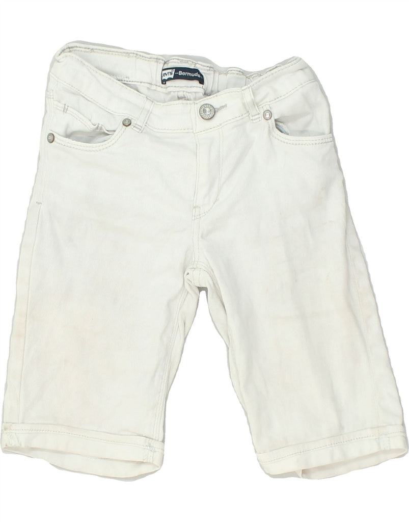 LEVI'S Girls Bermuda Denim Bermuda Shorts 13-14 Years W26 White Ramie | Vintage Levi's | Thrift | Second-Hand Levi's | Used Clothing | Messina Hembry 