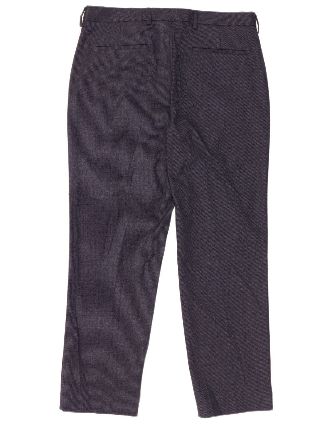 Marks & Spencer Mens Straight Suit Trousers W34 L29 Navy Blue Polyester
