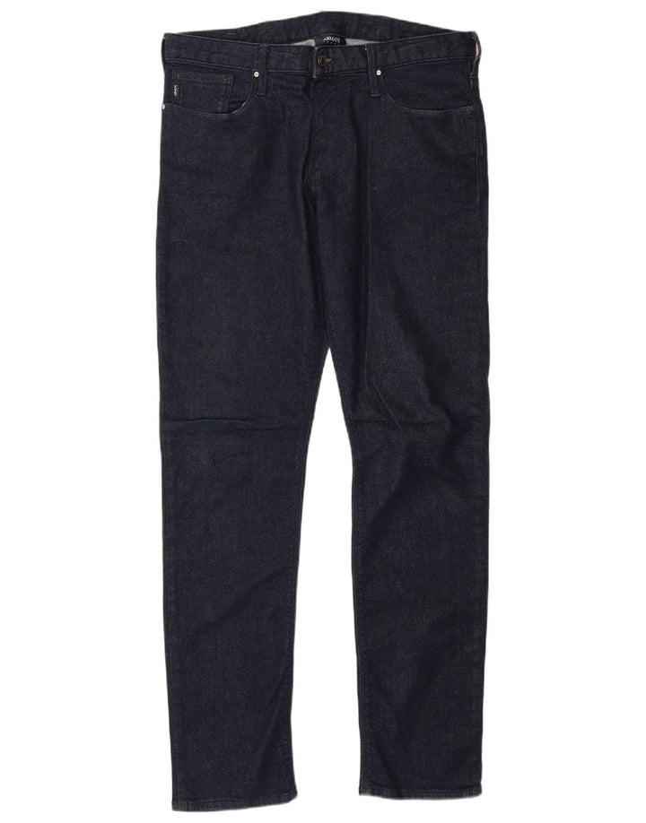 Armani Mens Slim Jeans W32 L32 Navy Blue Cotton