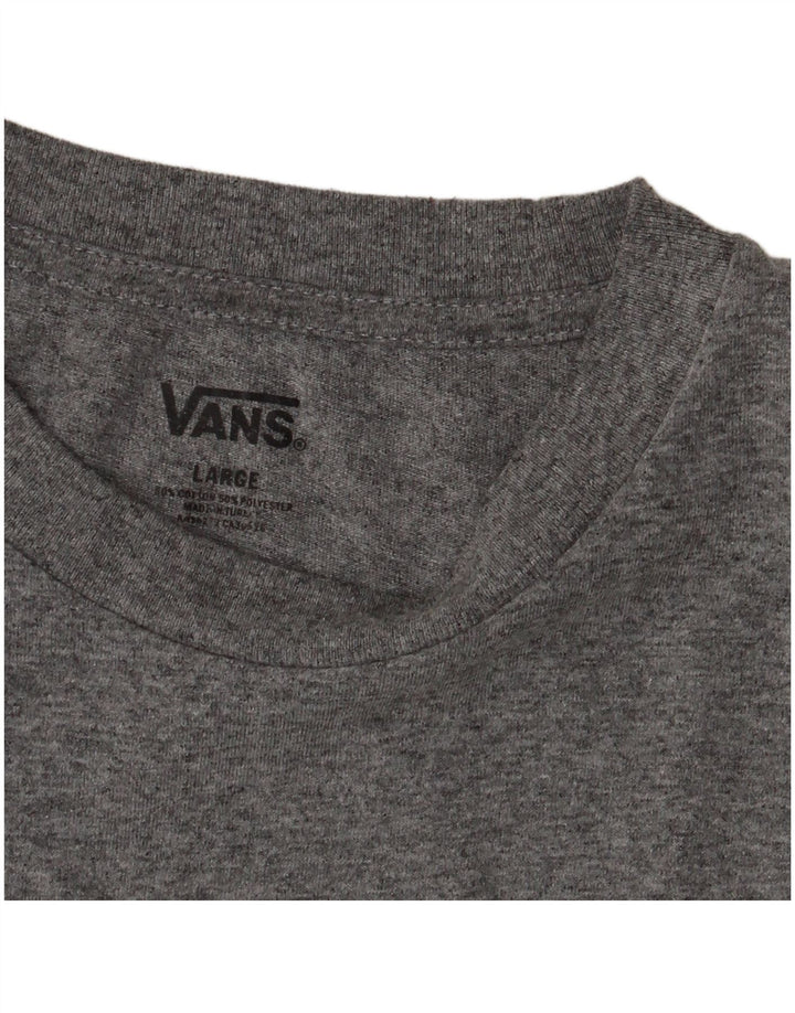 Vans Womens Graphic T-Shirt Top UK 14 Large Grey Cotton