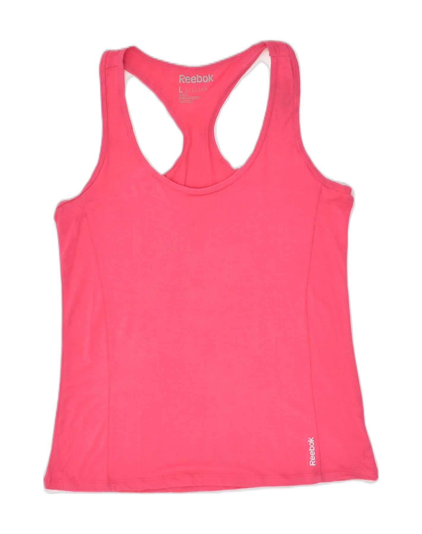 REEBOK Womens Vest Top UK 14 Large Pink Polyester Vintage