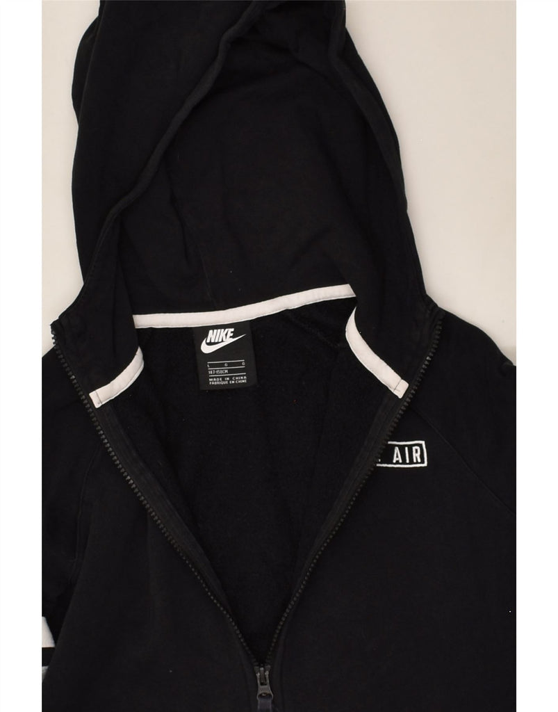 NIKE Boys Zip Hoodie Sweater 12-13 Years Large Black Cotton | Vintage Nike | Thrift | Second-Hand Nike | Used Clothing | Messina Hembry 