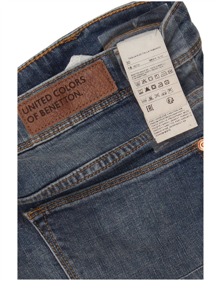 BENETTON Mens Straight Jeans W30 L23 Blue Cotton