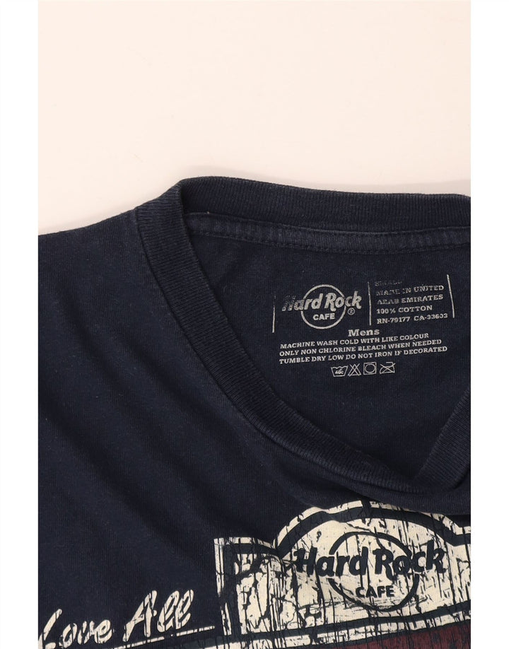 HARD ROCK CAFE Mens Florence Graphic T-Shirt Top Small Navy Blue Cotton