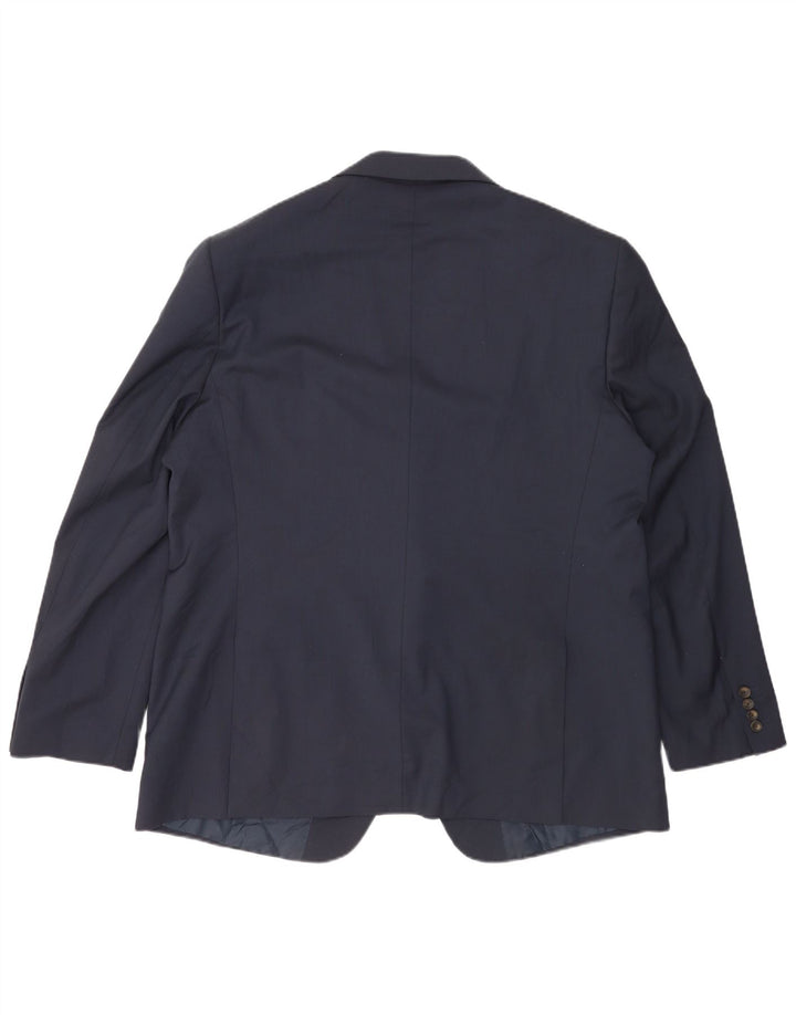 Marks & Spencer Mens 2 Button Blazer Jacket UK 48 2XL Navy Blue Polyester