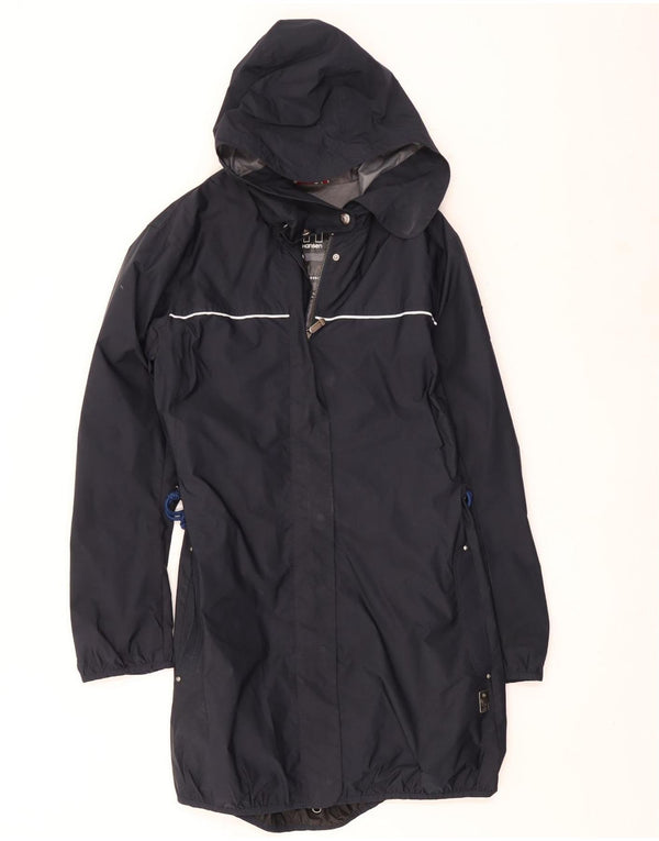 Helly Hansen Womens Hooded Raincoat UK 16 Large Black Polyester