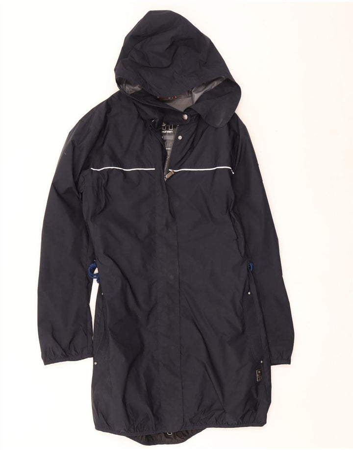 Helly Hansen Womens Hooded Raincoat UK 16 Large Black Polyester