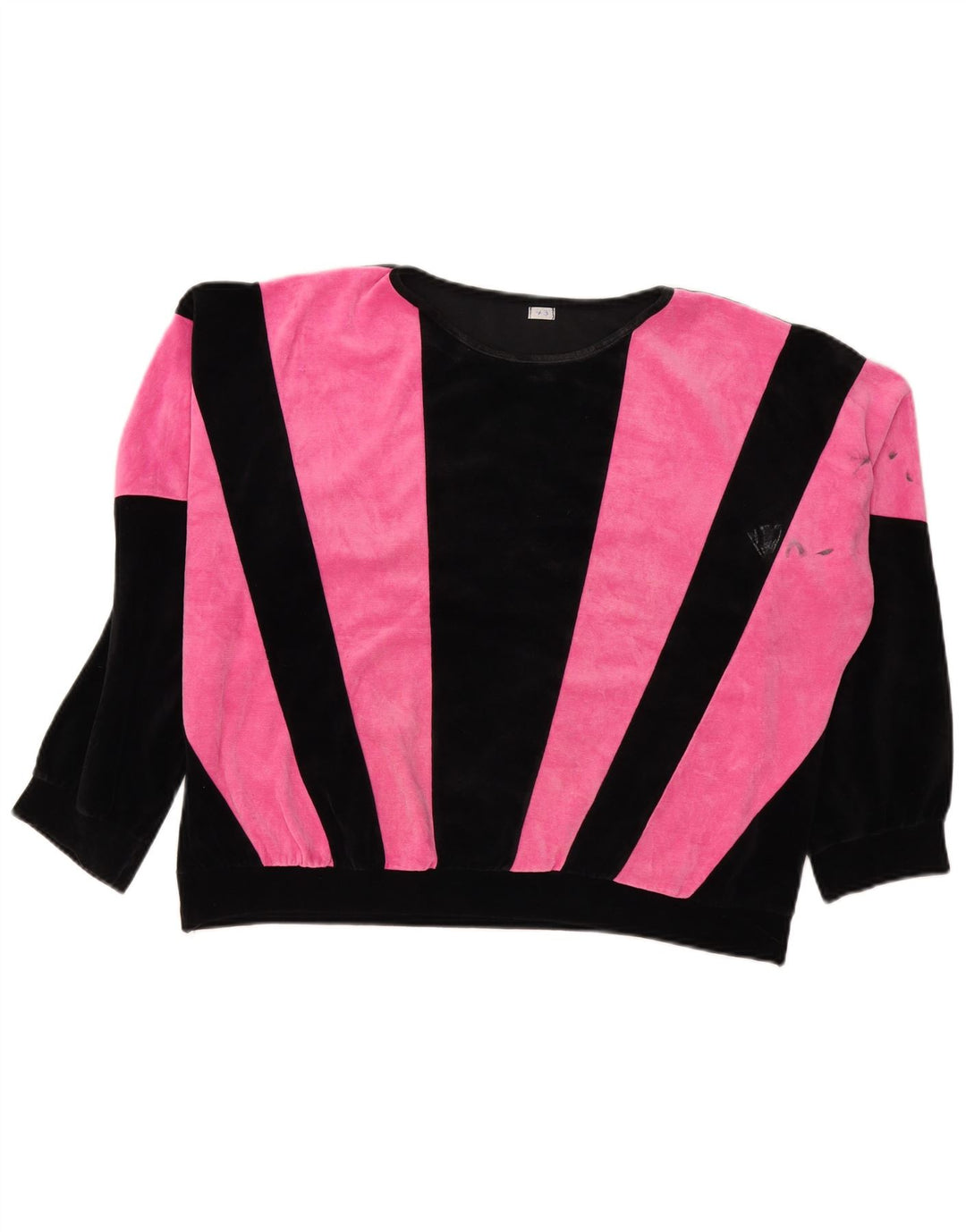 Vintage Womens Sweatshirt Jumper UK 18 XL Pink Colourblock Polyester