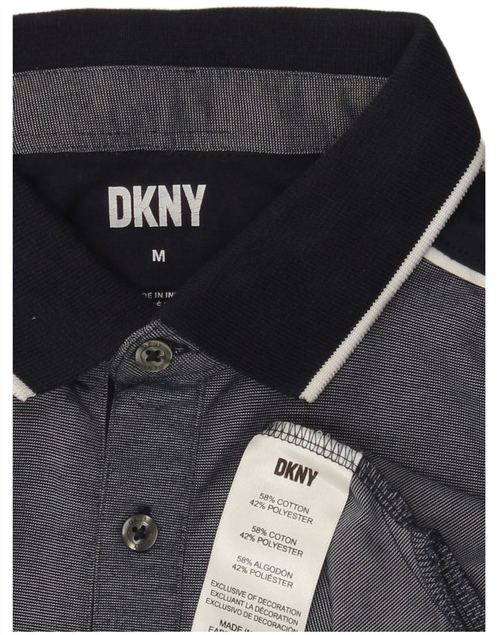 DKNY Mens Polo Shirt Medium Navy Blue Cotton