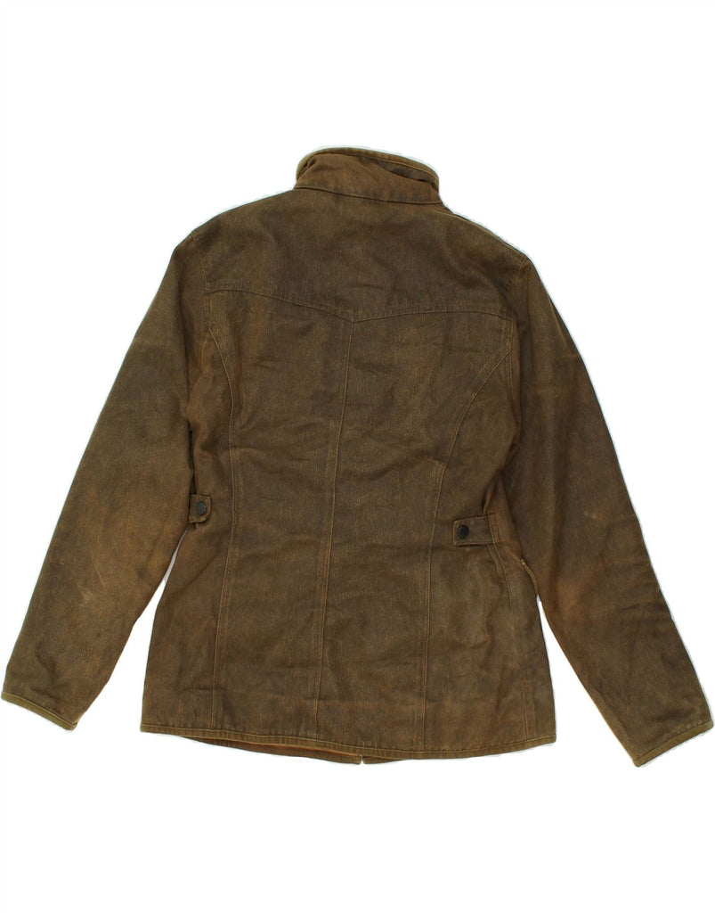 BARBOUR Womens Waxed Cotton Jacket UK 12 Medium Khaki Cotton | Vintage Barbour | Thrift | Second-Hand Barbour | Used Clothing | Messina Hembry 