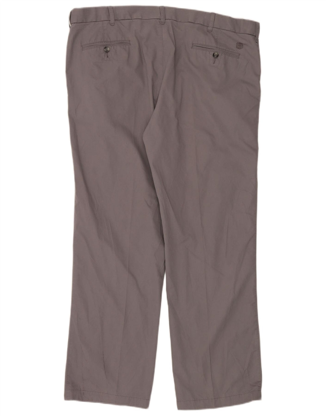 Marks & Spencer Mens Straight Chino Trousers W42 L31 Grey Cotton