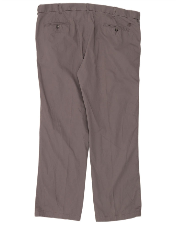 Marks & Spencer Mens Straight Chino Trousers W42 L31 Grey Cotton
