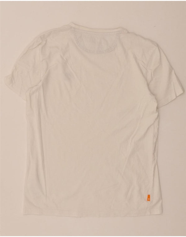 Timberland Mens Slim Fit T-Shirt Top Medium White Cotton