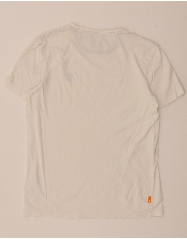 Timberland Mens Slim Fit T-Shirt Top Medium White Cotton
