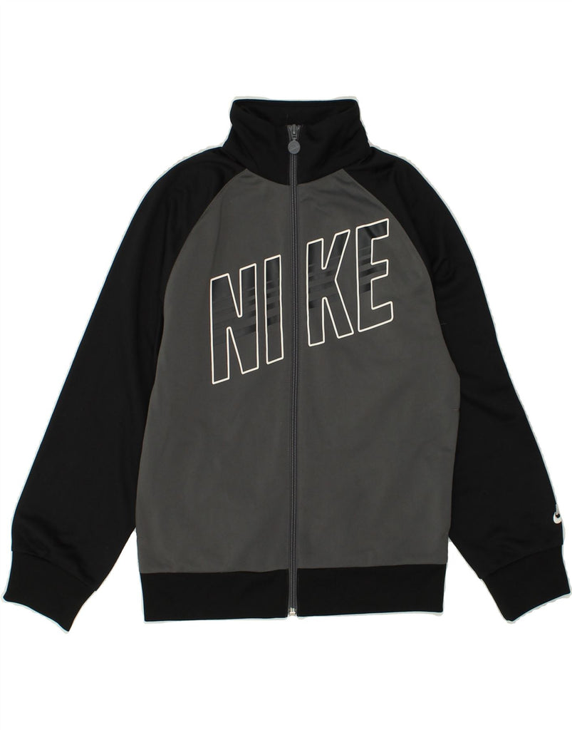 NIKE Boys Graphic Tracksuit Top Jacket 8-9 Years Small  Grey Colourblock | Vintage Nike | Thrift | Second-Hand Nike | Used Clothing | Messina Hembry 