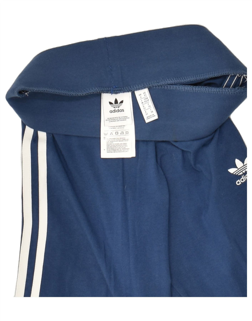 ADIDAS Womens Leggings UK 6 XS Blue Cotton | Vintage Adidas | Thrift | Second-Hand Adidas | Used Clothing | Messina Hembry 