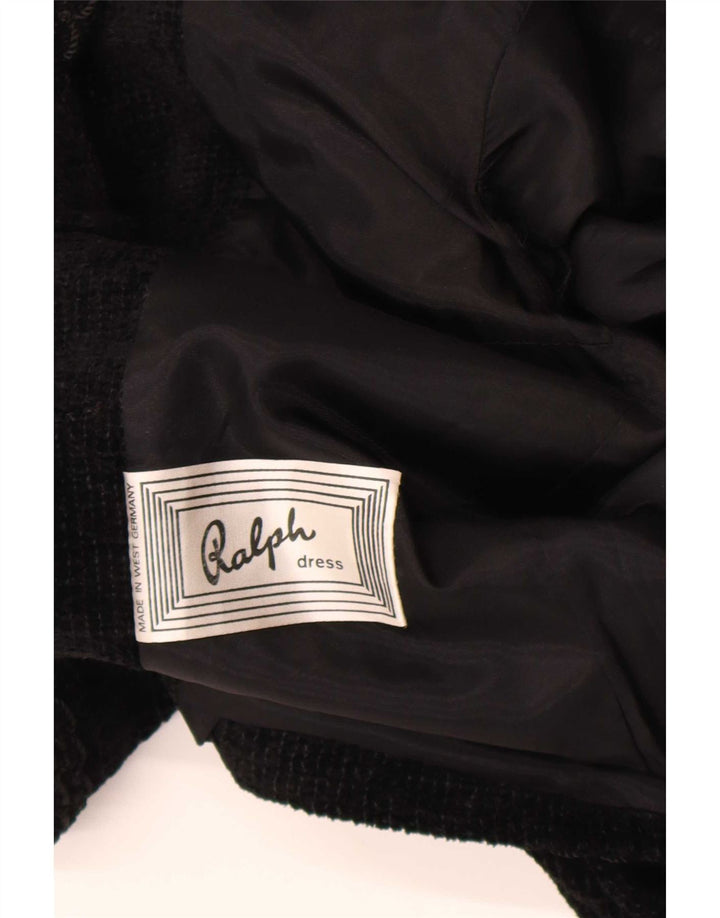 Ralph Womens Double Breasted Blazer Jacket UK 8 Small Black