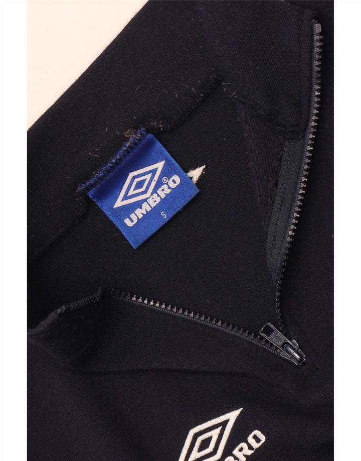 Umbro Mens Crop Zip Neck Sweatshirt Jumper Small Navy Blue
