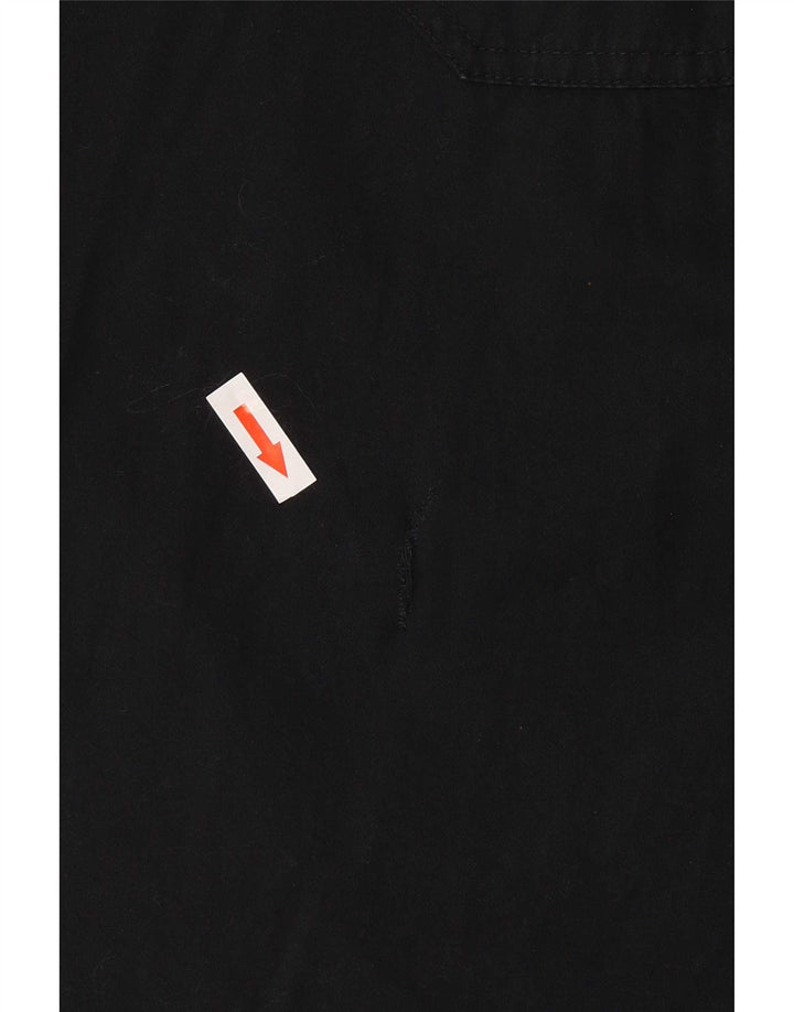 Wrangler Mens Short Sleeve Shirt Large Black Cotton