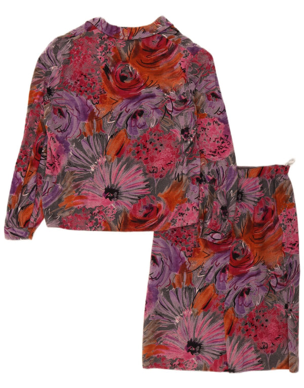 Vintage Womens 2 Piece Skirt Set Small W24 Multicoloured Floral