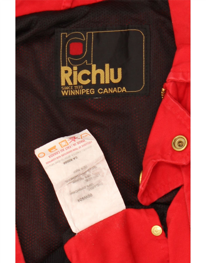 Richlu Womens Bomber Jacket UK 12 Medium Red Colourblock Cotton