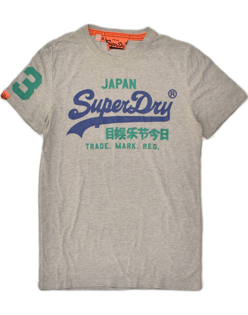 SUPERDRY Mens Graphic T-Shirt Top Small Grey Polyester | Vintage Superdry | Thrift | Second-Hand Superdry | Used Clothing | Messina Hembry 