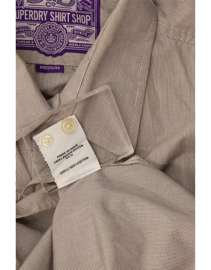 Superdry Mens Shirt Medium Grey Check Cotton