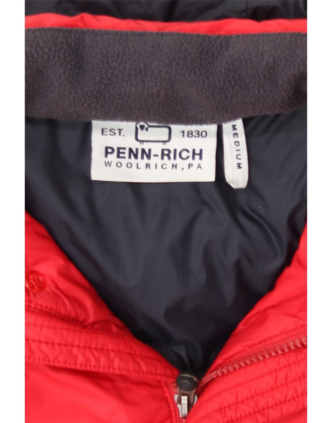 Woolrich Mens Penn-Rich Hooded Padded Jacket UK 38 Medium Red Nylon