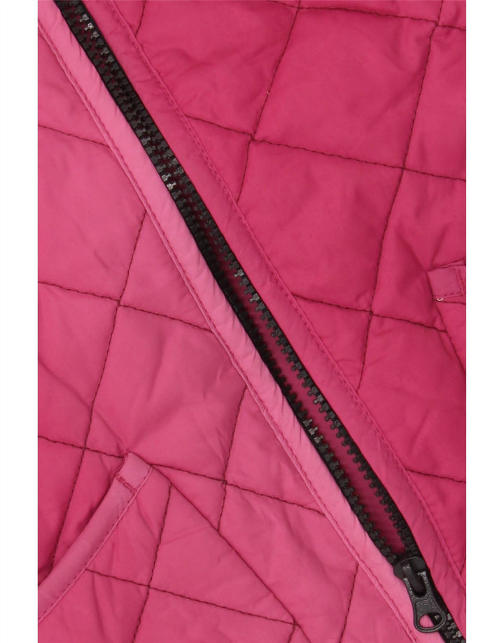 JOULES Womens Quilted Gilet UK 14 Large Pink Polyester