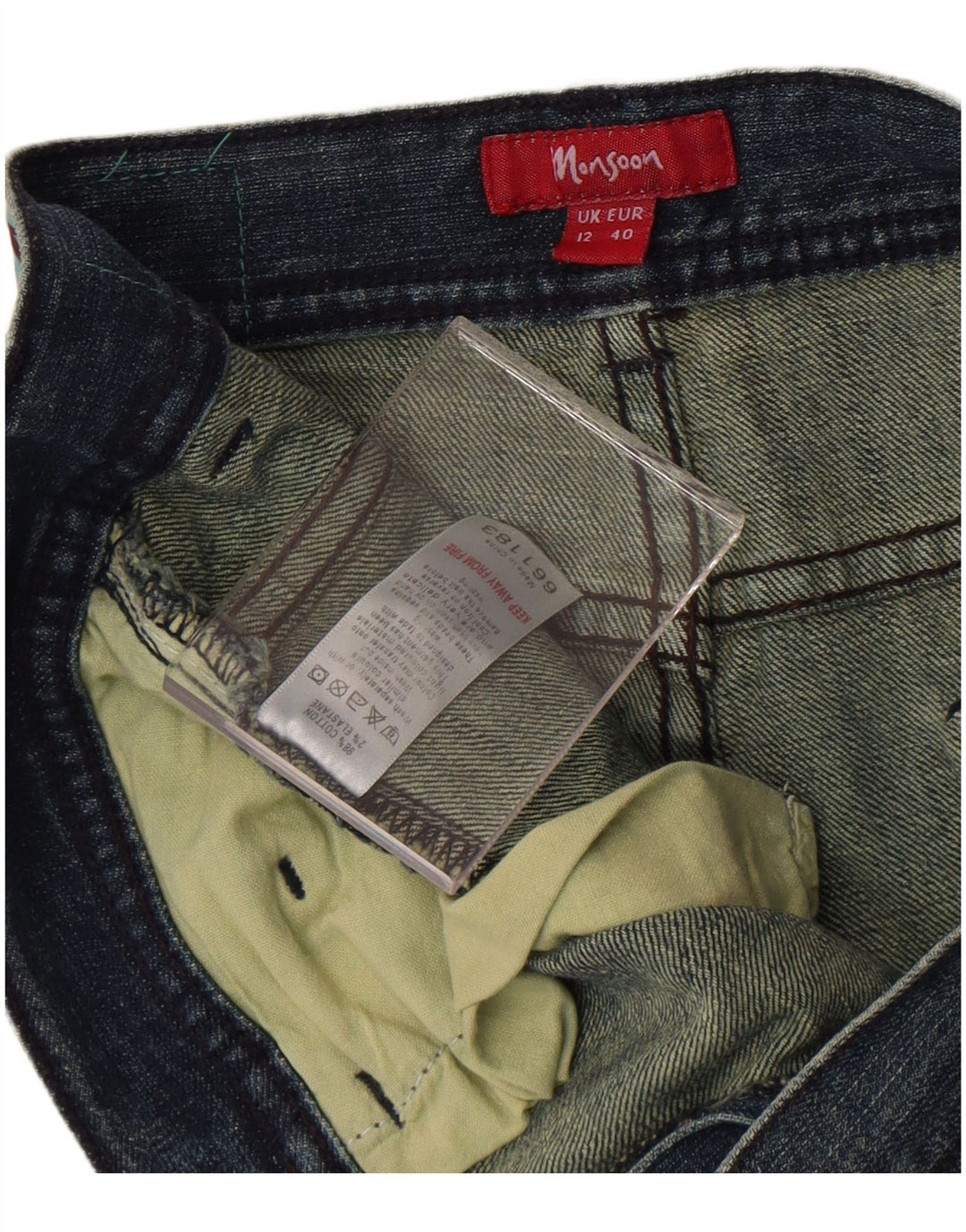 Monsoon Womens Bootcut Jeans UK 12 Medium W32 L30 Blue Cotton