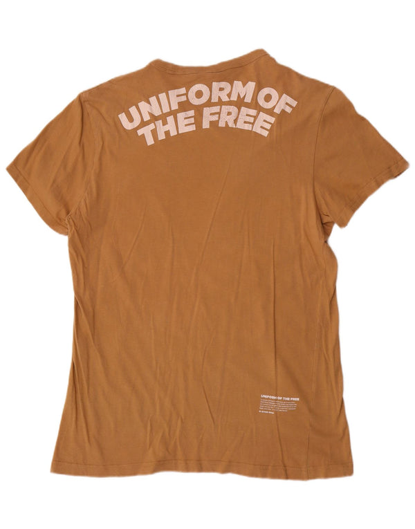 G-Star Mens Graphic T-Shirt Top Large Brown