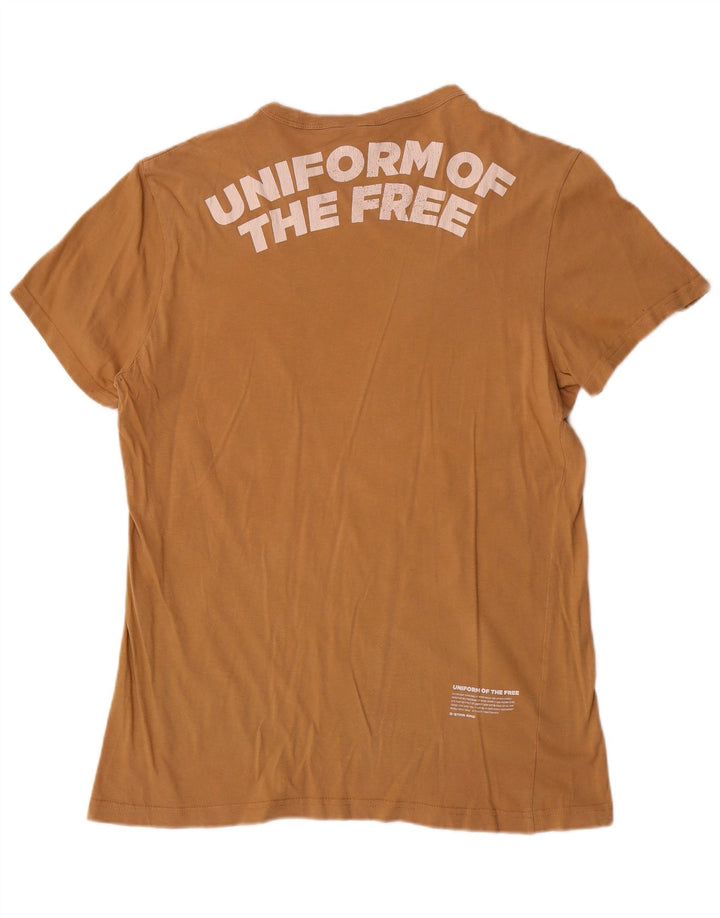 G-Star Mens Graphic T-Shirt Top Large Brown