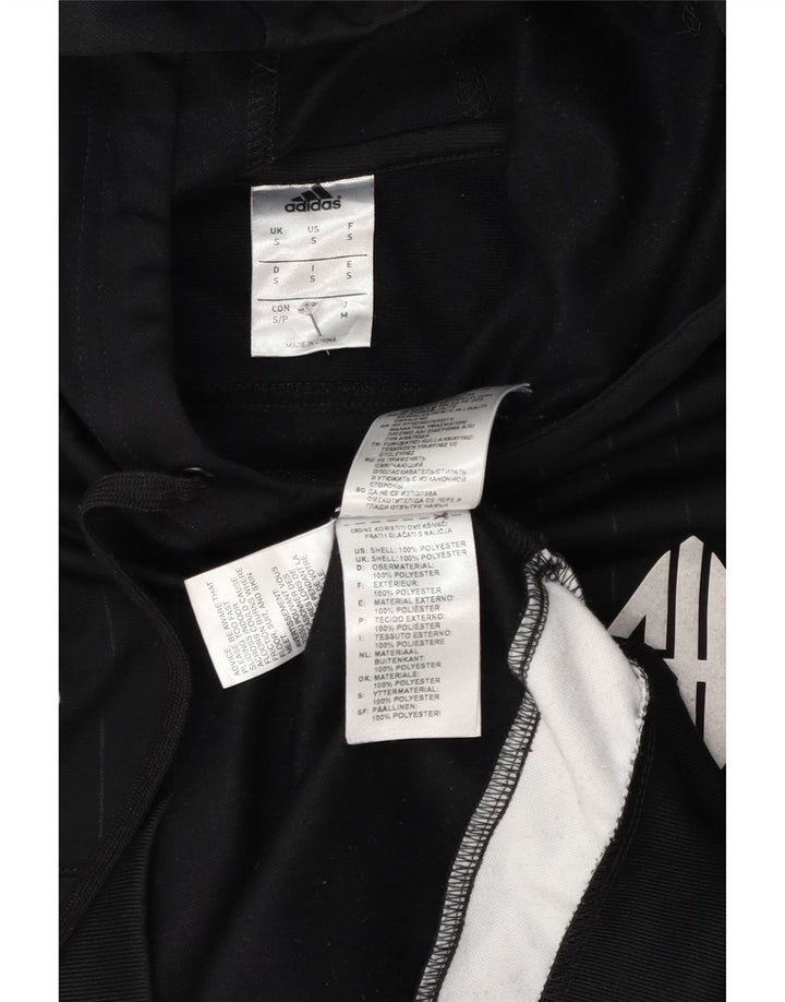 Adidas Mens Graphic Hoodie Jumper Small Black Colourblock Polyester