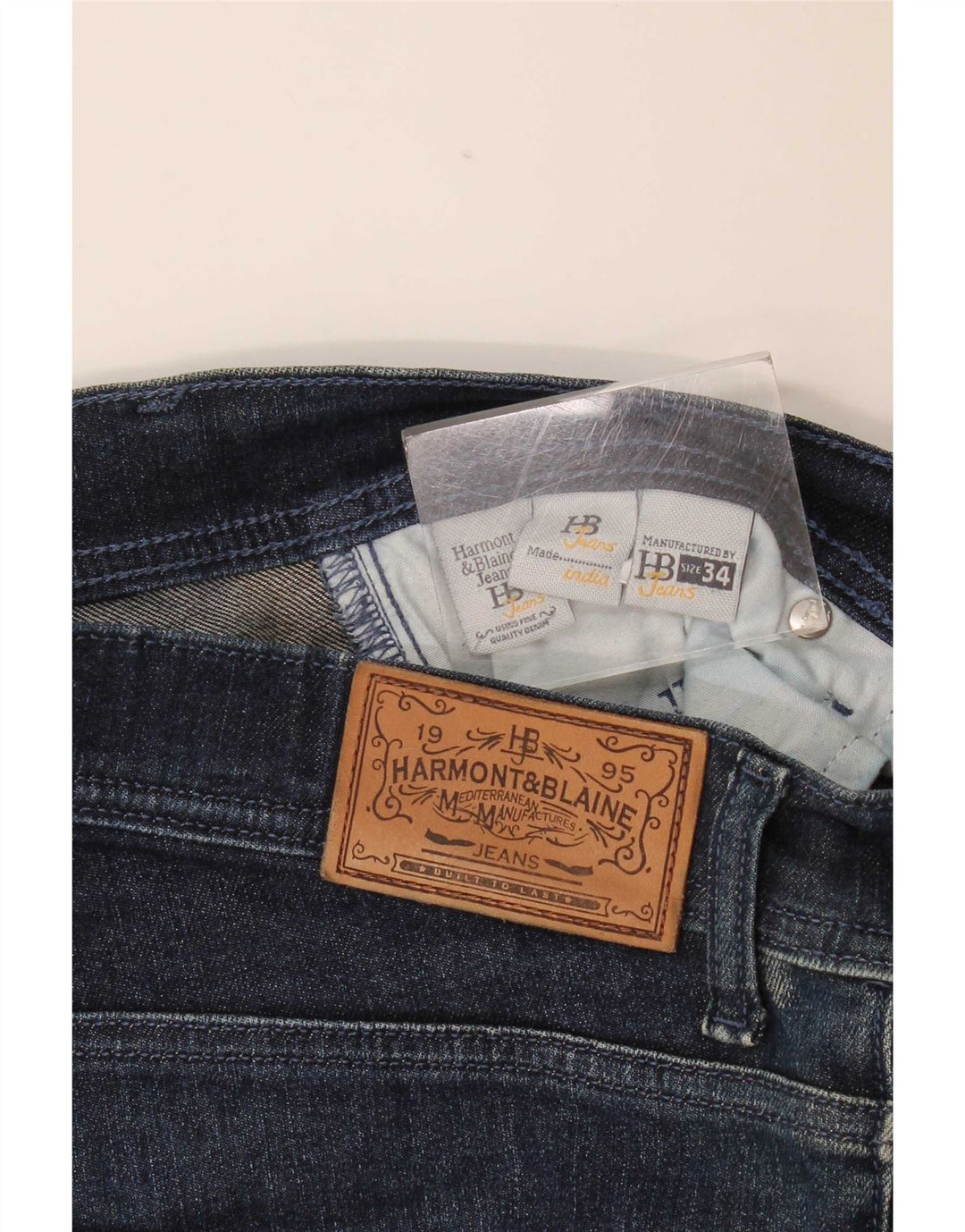 Harmont & Blaine Mens Slim Jeans W34 L29 Navy Blue Cotton