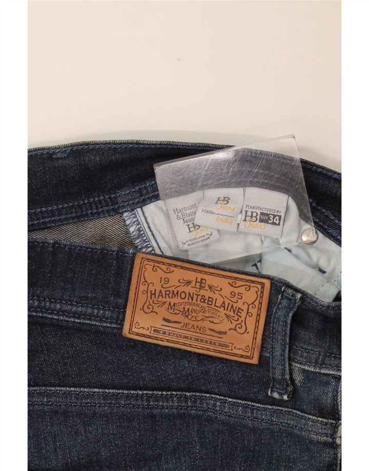 Harmont & Blaine Mens Slim Jeans W34 L29 Navy Blue Cotton