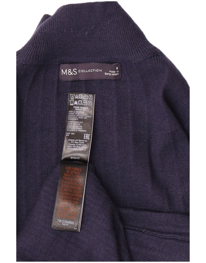 MARKS & SPENCER Womens Turtle Neck Jumper Sweater UK 8 Small  Navy Blue