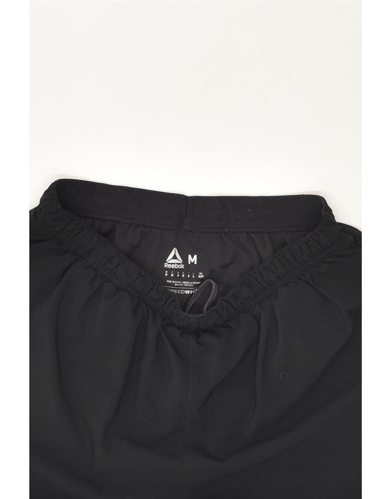 REEBOK Womens Sport Shorts UK 14 Medium Black Polyester | Vintage Reebok | Thrift | Second-Hand Reebok | Used Clothing | Messina Hembry 