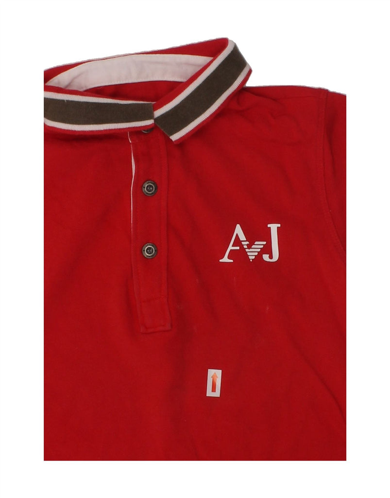 ARMANI Boys Polo Shirt 7-8 Years Red | Vintage Armani | Thrift | Second-Hand Armani | Used Clothing | Messina Hembry 