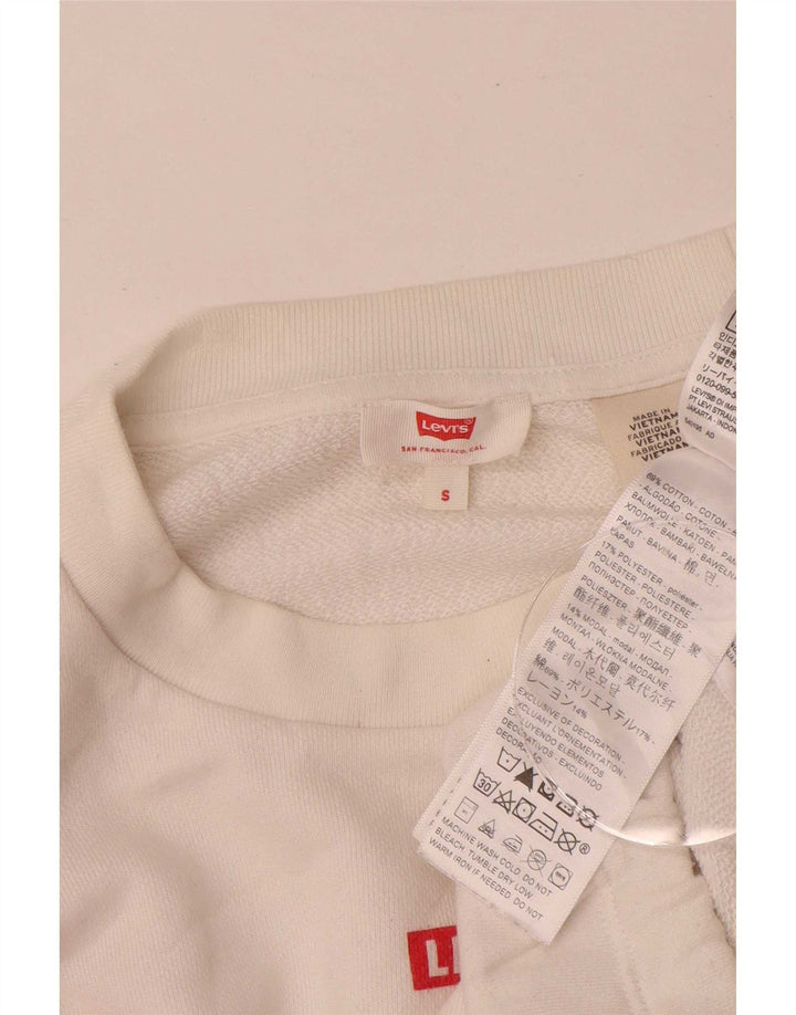 Levi's Womens Oversized Sweatshirt Jumper UK 10 Small White Colourblock