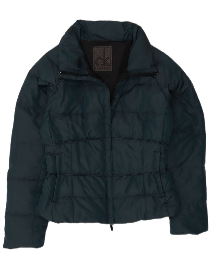 Calvin Klein Womens Padded Jacket IT 44 Medium Green Polyamide