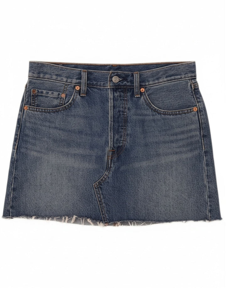 Levi's Womens Low Waist Mini Denim Skirt W28 Medium Blue Cotton