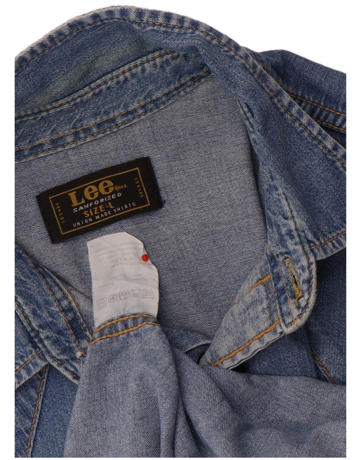 Lee Mens Denim Shirt Large Blue Cotton