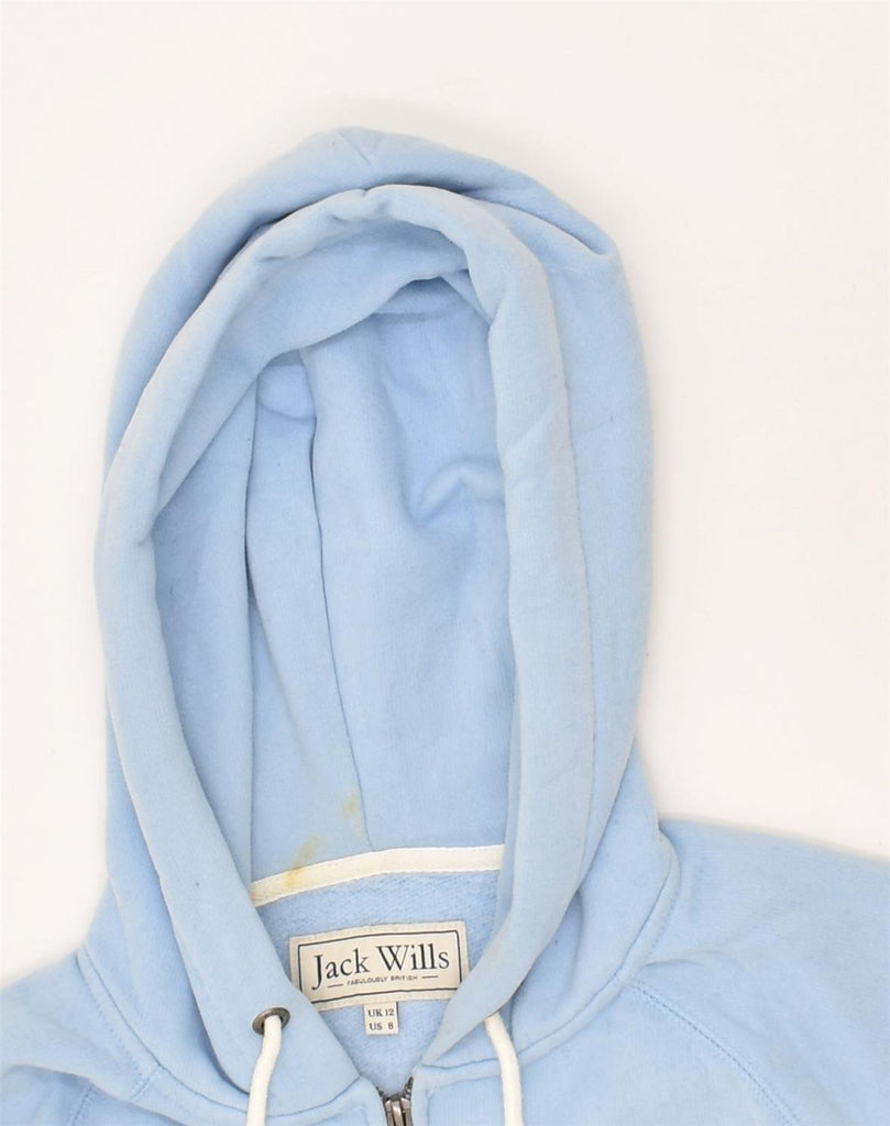 JACK WILLS Womens Zip Hoodie Sweater UK 12 Medium  Blue Cotton | Vintage Jack Wills | Thrift | Second-Hand Jack Wills | Used Clothing | Messina Hembry 