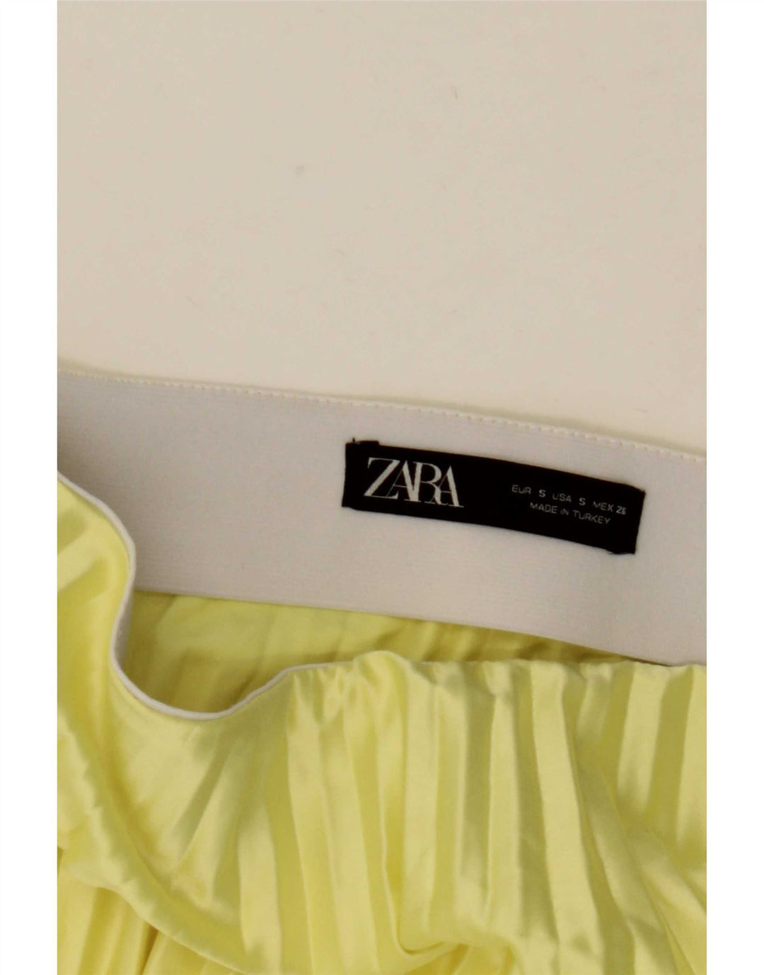 Zara Womens Pleated Skirt Small W31 Yellow