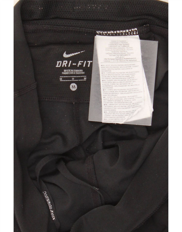 Nike Womens Dri Fit Capri Leggings UK 14 Medium  Black Polyester