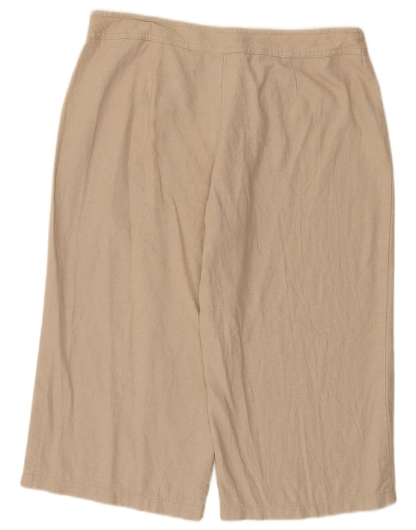 Marks & Spencer Womens Straight Capri Trousers UK 14 Large W34 L19 Beige